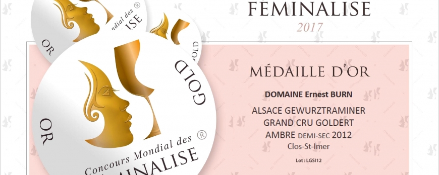 Médaille d'Or pour le Gewurztraminer Clos Saint-Imer 2012