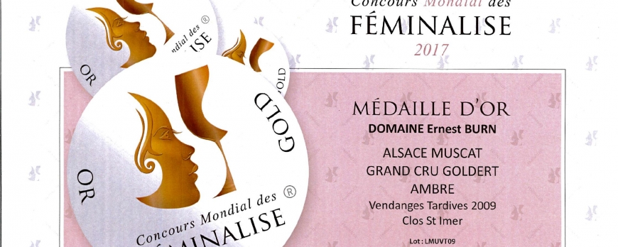 Médaille d'Or pour le Muscat Vendanges Tardives 2009